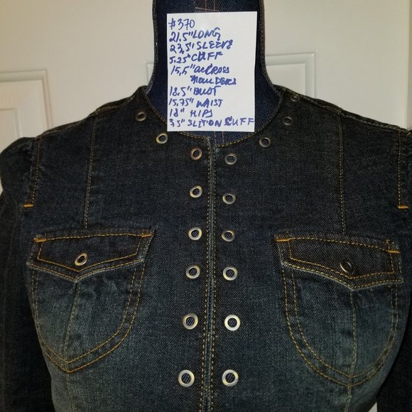#370 NWT Classique Entier Grommet Denim Jacket SP - Picture 2 of 9